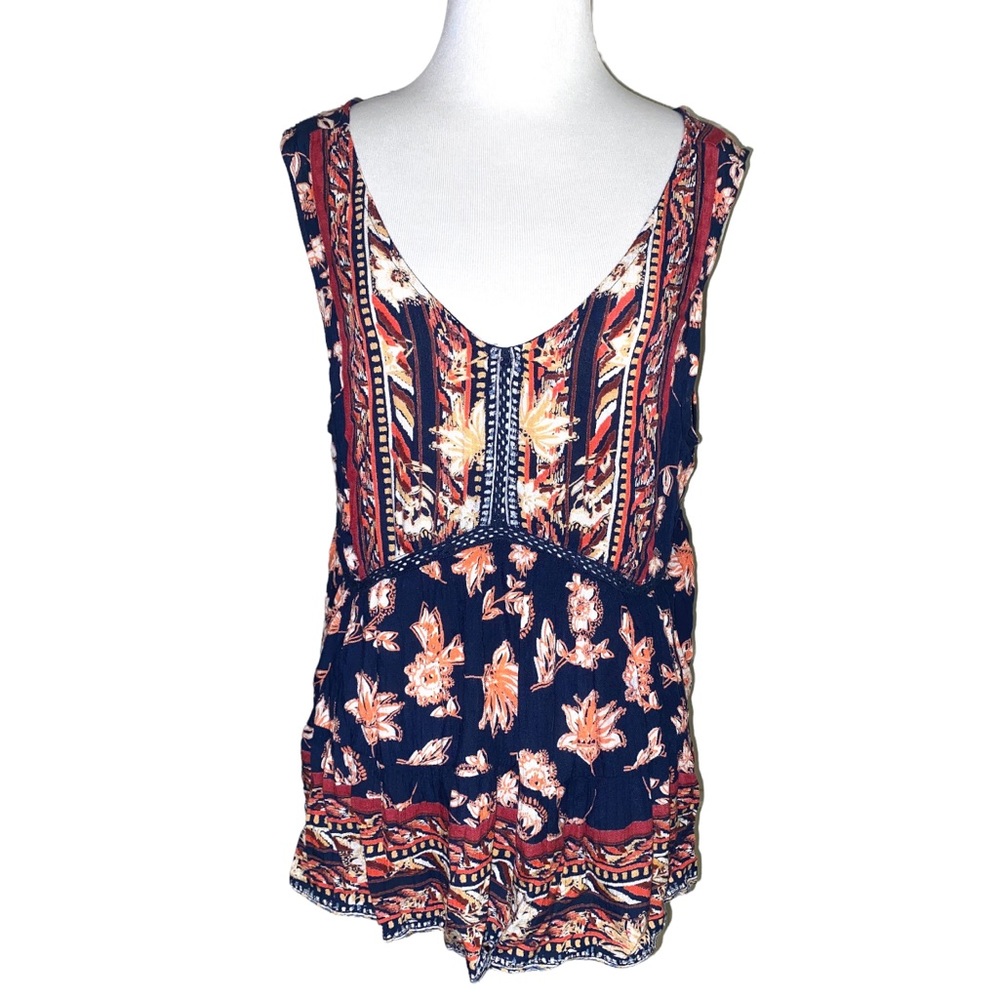 Angie bohemian style sleeveless shirt, size medium